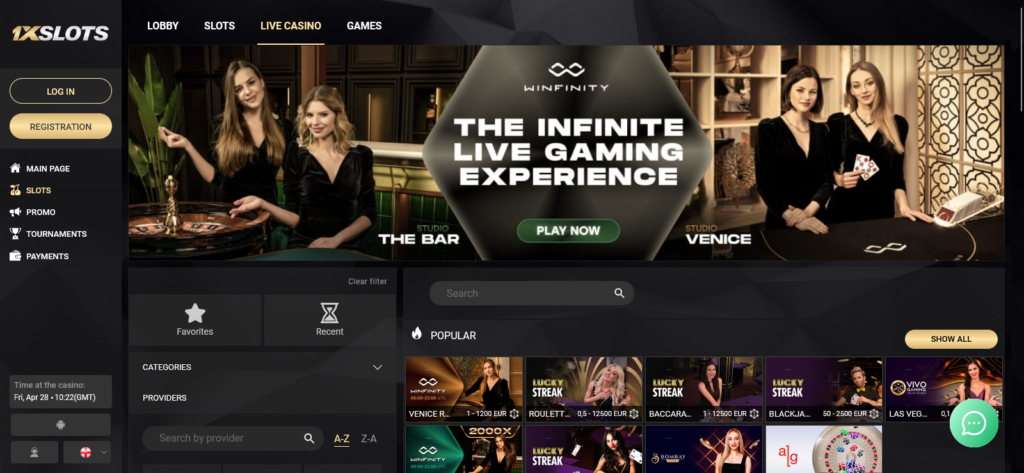 1xslots casino live games