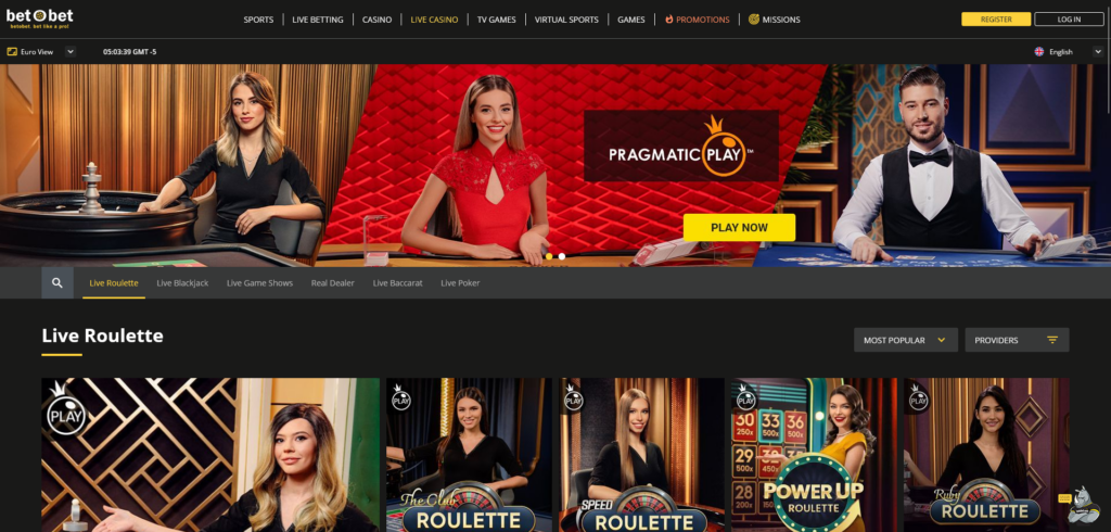 bet o bet casino site design