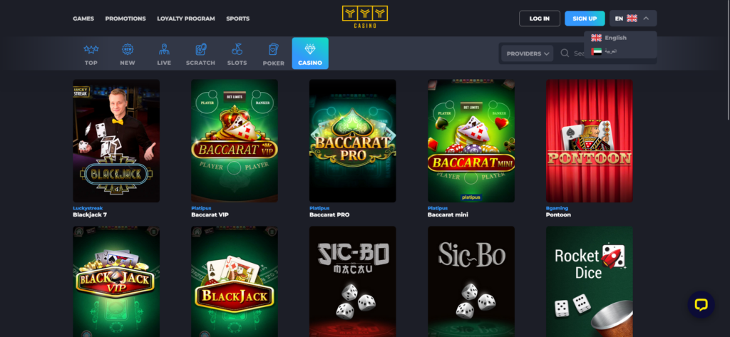 YYY casino live games