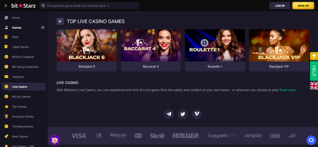 BitStarz casino live dealer games