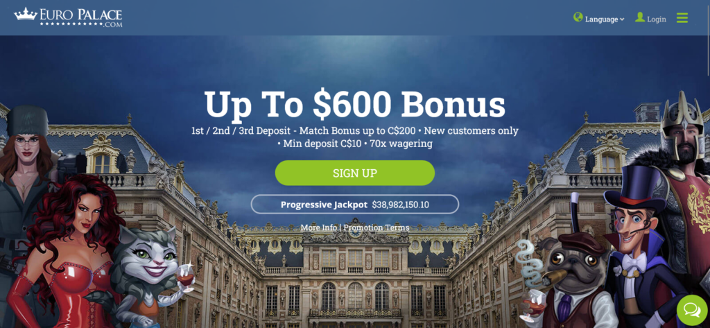 Euro Palace Casino welcome bonus