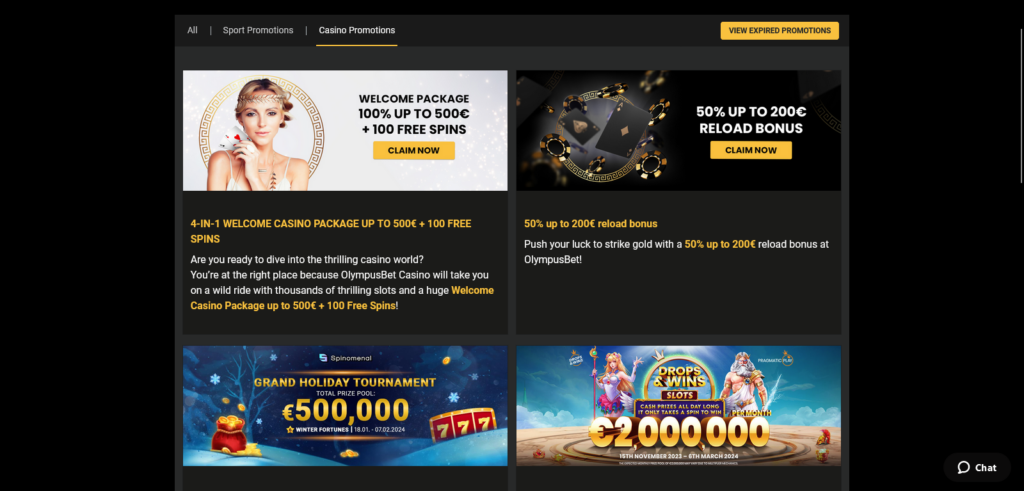 Olympusbet casino bonuses