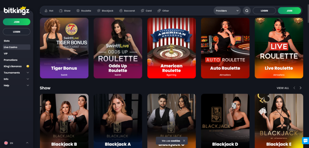 Bitkingz Casino live games