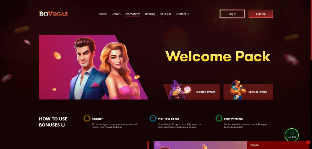 BoVegas Casino site