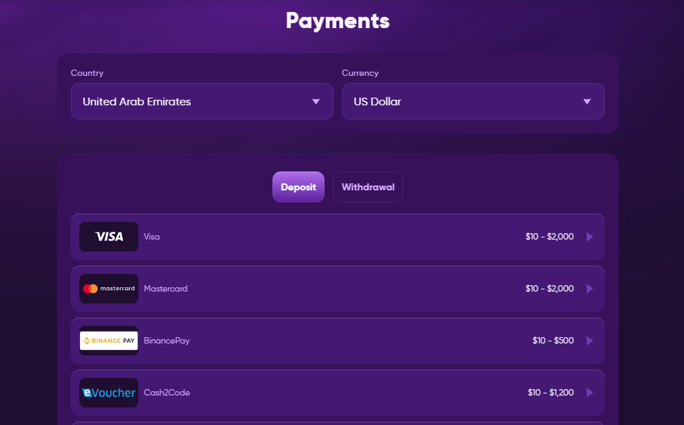 Kingmaker casino payment methods