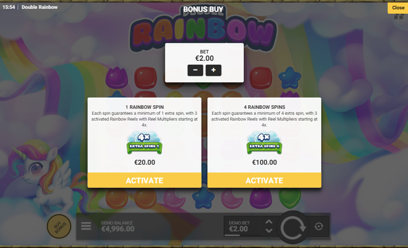 Double Rainbow bonuses